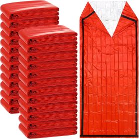24 Pack Emergency Sleeping Bag Survival Bivy Sack Blanket Lightweight Portable Thermal Survival Bag Thick Tent for Camping Hiking Outdoor Adventu
