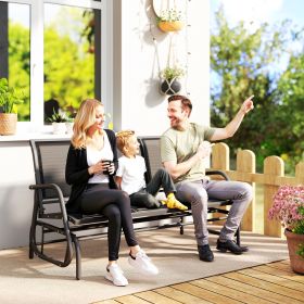 3-Person Outdoor Patio Glider Bench (Option: Black-1440x550x180 mm)