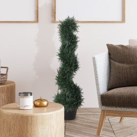 Topiary Artificial Faux Cedar Tree Spiral Fake Plant (Option: Dark Green-920x210x210 mm)