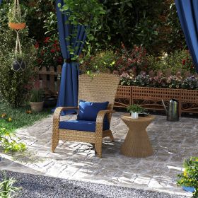 Patio Adirondack Chair with Soft Cushions (Option: Blue-760x580x220 mm)