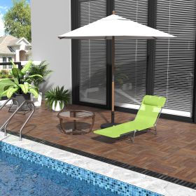 Folding Chaise Lounge Pool Chairs (Option: Green & Sliver-670x80x570 mm)