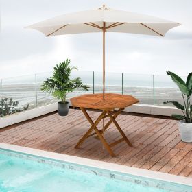 39" Acacia Outdoor Dining Table (Option: Teak-1000x1000x110 mm)