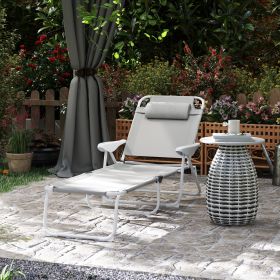 Folding Chaise Lounge (Option: Light Gray-895x150x660 mm)
